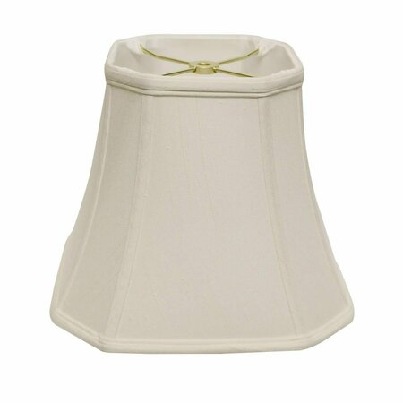 HOMEROOTS 10 in. White Slanted Square Bell Monay Shantung Lampshade 469663